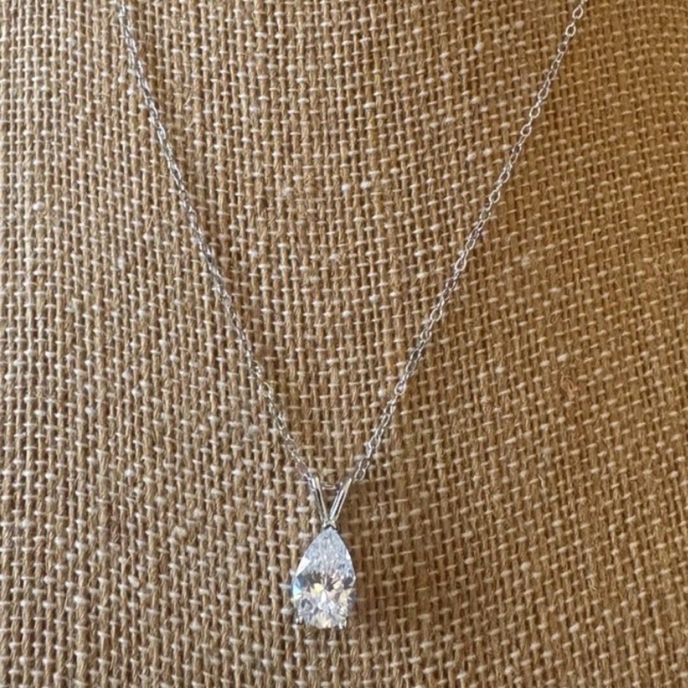 NWT Moissanite Necklace In Sterling Silver Marquis Cut 1.5 Carat - Picture 2 of 4